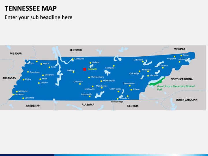 Tennessee Map PPT Slide 1