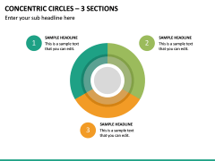 Concentric Circles – 3 Sections PPT Slide 2