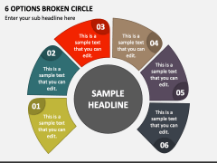 6 Options Broken Circle PPT Slide 1
