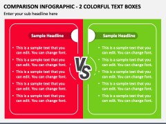 Comparison Infographic - 2 Colorful Text Boxes PPT Slide 1