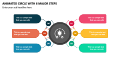 Animated Circle with 6 Major Steps PPT Slide 1
