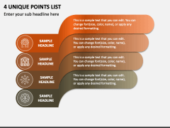 4 Unique Points List PPT Slide 1