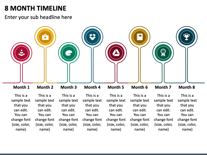 8 Month Timeline PPT Slide 1