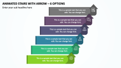 Animated Stairs with Arrow - 6 Options PPT Slide 1