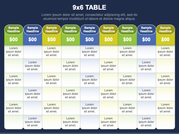 9x6 Table PPT Slide 1