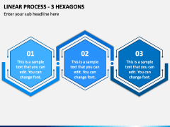 Linear Process - 3 Hexagons PPT Slide 2