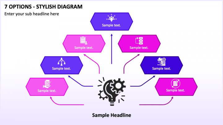 7 Options - Stylish Diagram PPT Slide 1