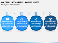 Colorful Infographic - 4 Circle Stages PPT Slide 2