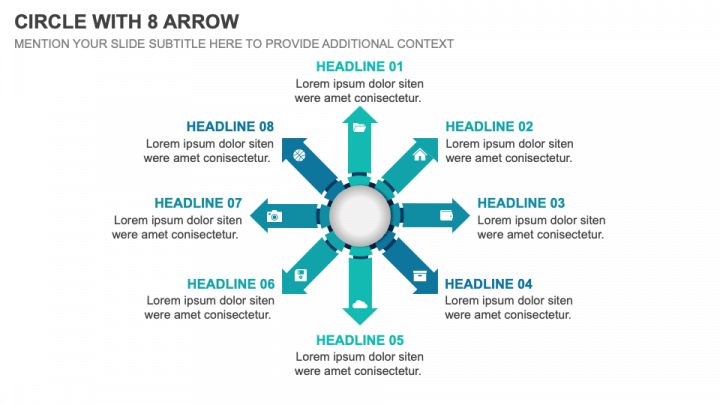 Circle with 8 Arrow PPT Slide 1