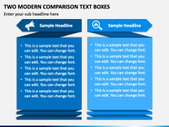 Two Modern Comparison Text Boxes PPT Slide 2