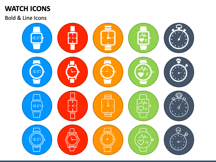 Watch Icons PPT Slide 1
