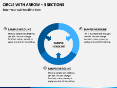 Circle With Arrow – 3 Sections PPT Slide 1