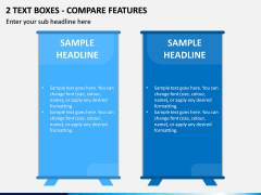 2 Text Boxes - Compare Features PPT Slide 1
