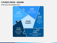 5 Puzzle Pieces - Square PPT Slide 1
