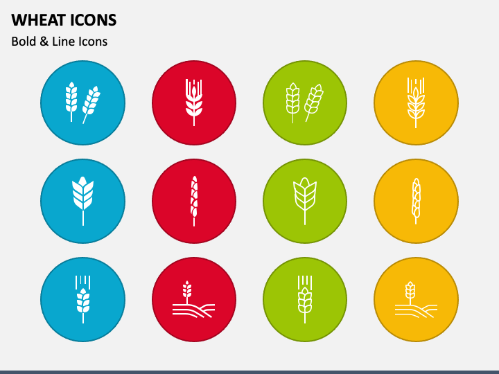 Wheat Icons PPT Slide 1