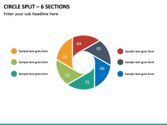 Circle Split – 6 Sections PPT Slide 2