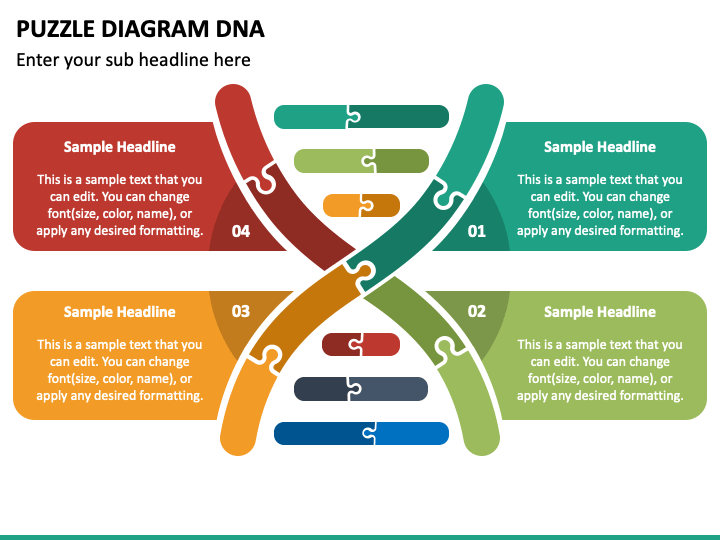Puzzle Diagram DNA PowerPoint Slide 1