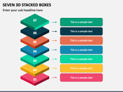 Seven 3D Stacked Boxes PPT Slide 2