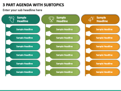 3 Part Agenda With Subtopics PPT Slide 2