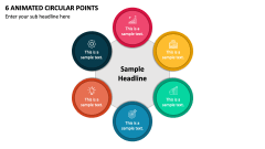 6 Animated Circular Points PPT Slide 1