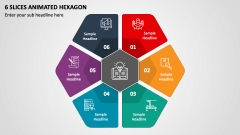 6 Slices Animated Hexagon PPT Slide 1
