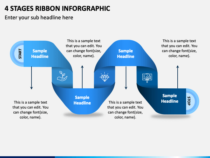 4 Stages Ribbon Inforgraphic PPT Slide 1
