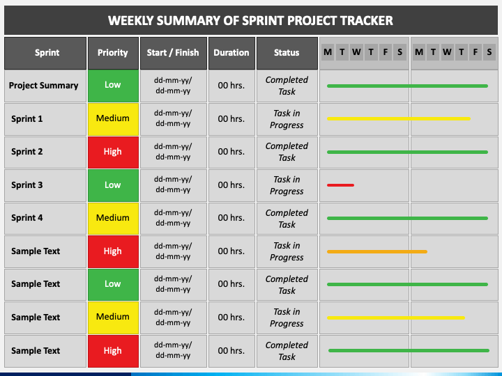 Weekly Sprint Tracking PPT Slide 1