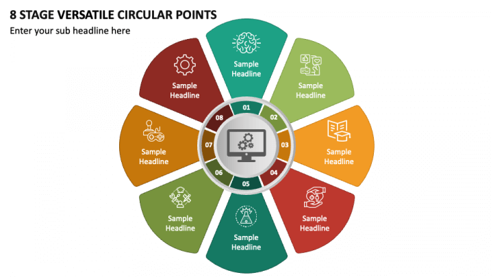 8 Stage Versatile Circular Points PPT Slide 1