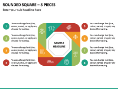 Rounded Square – 8 Pieces PPT Slide 2