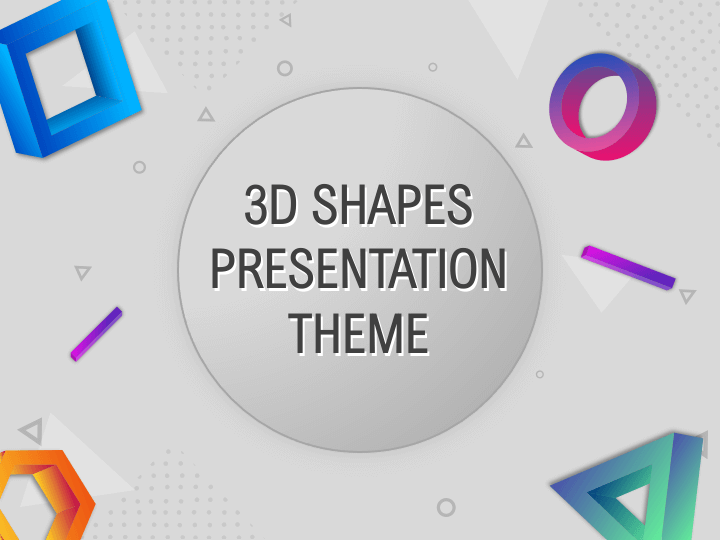 3D Shapes Presentation Theme PPT Slide 1
