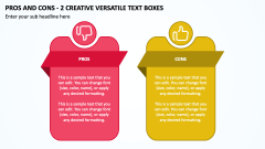 Pros and Cons - 2 Creative Versatile Text Boxes PPT Slide 1