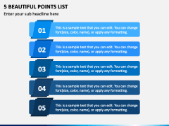 5 Beautiful Points List PPT Slide 2