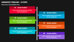 Animated Timeline - 6 Steps PPT Slide 1