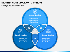 Modern Venn Diagram - 3 Options PPT Slide 2