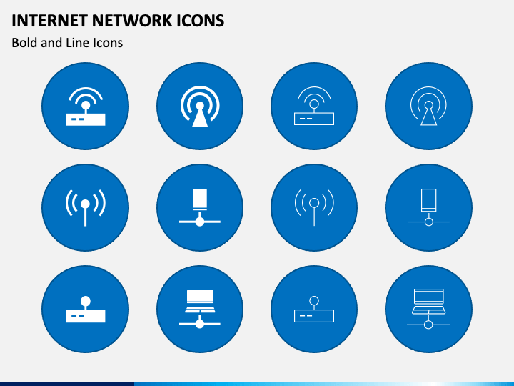 Internet Network Icons PPT Slide 1