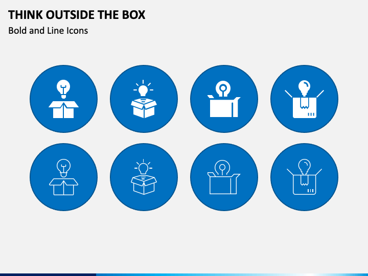 Think Outside The Box Icons PPT Slide 1