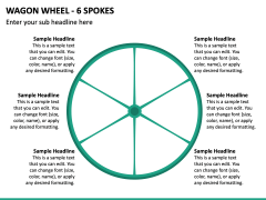 Wagon Wheel - 6 Spokes PPT Slide 2