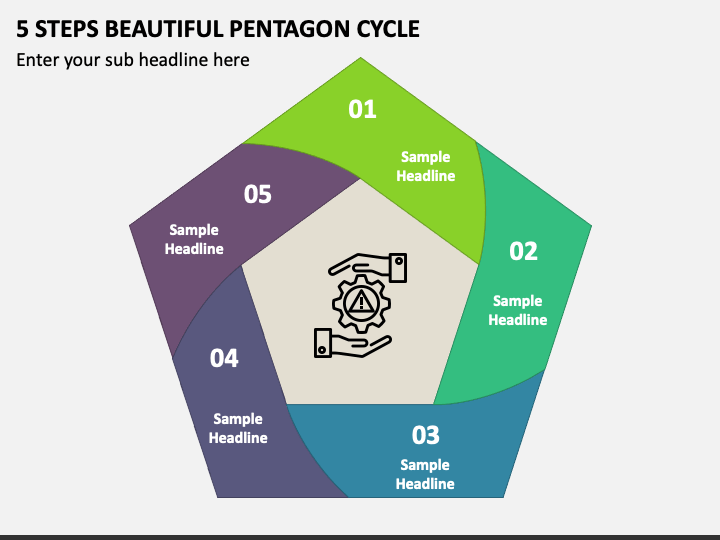 5 Steps Beautiful Pentagon Cycle PPT Slide 1