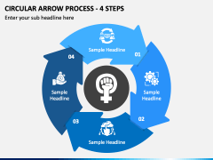 Circular Arrow Process - 4 Steps PPT Slide 2