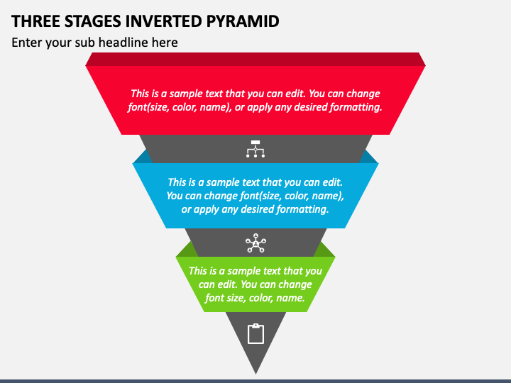 Three Stages Inverted Pyramid PPT Slide 1