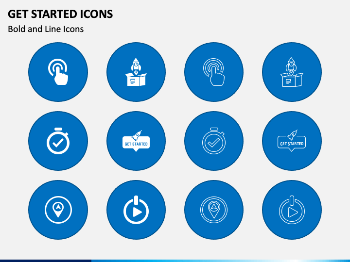 Get Started Icons PPT Slide 1