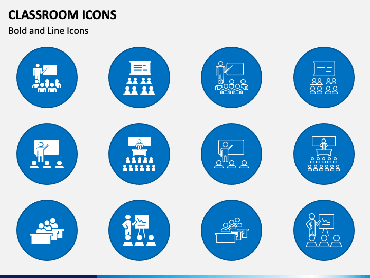 Classroom Icons PPT Slide 1