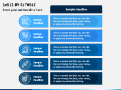 1 by 5 Table PPT Slide 2