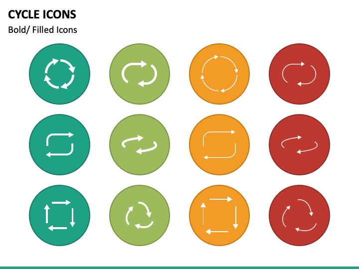 Cycle Icons PPT Slide 1