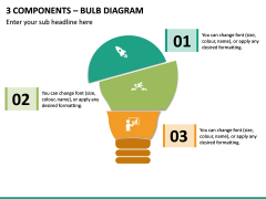 3 Components - Bulb Diagram PPT Slide 2