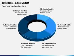 3D Circle - 6 Segments PPT Slide 1