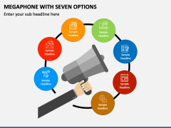 Megaphone with Seven Options PPT Slide 2