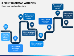 8 Point Roadmap with Pins PowerPoint Template and Google Slides Theme