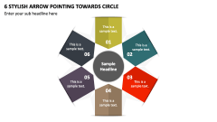 6 Stylish Arrow Pointing Towards Circle PPT Slide 1