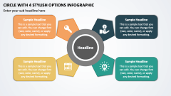 Circle with 4 Stylish Options Infographic PPT Slide 1